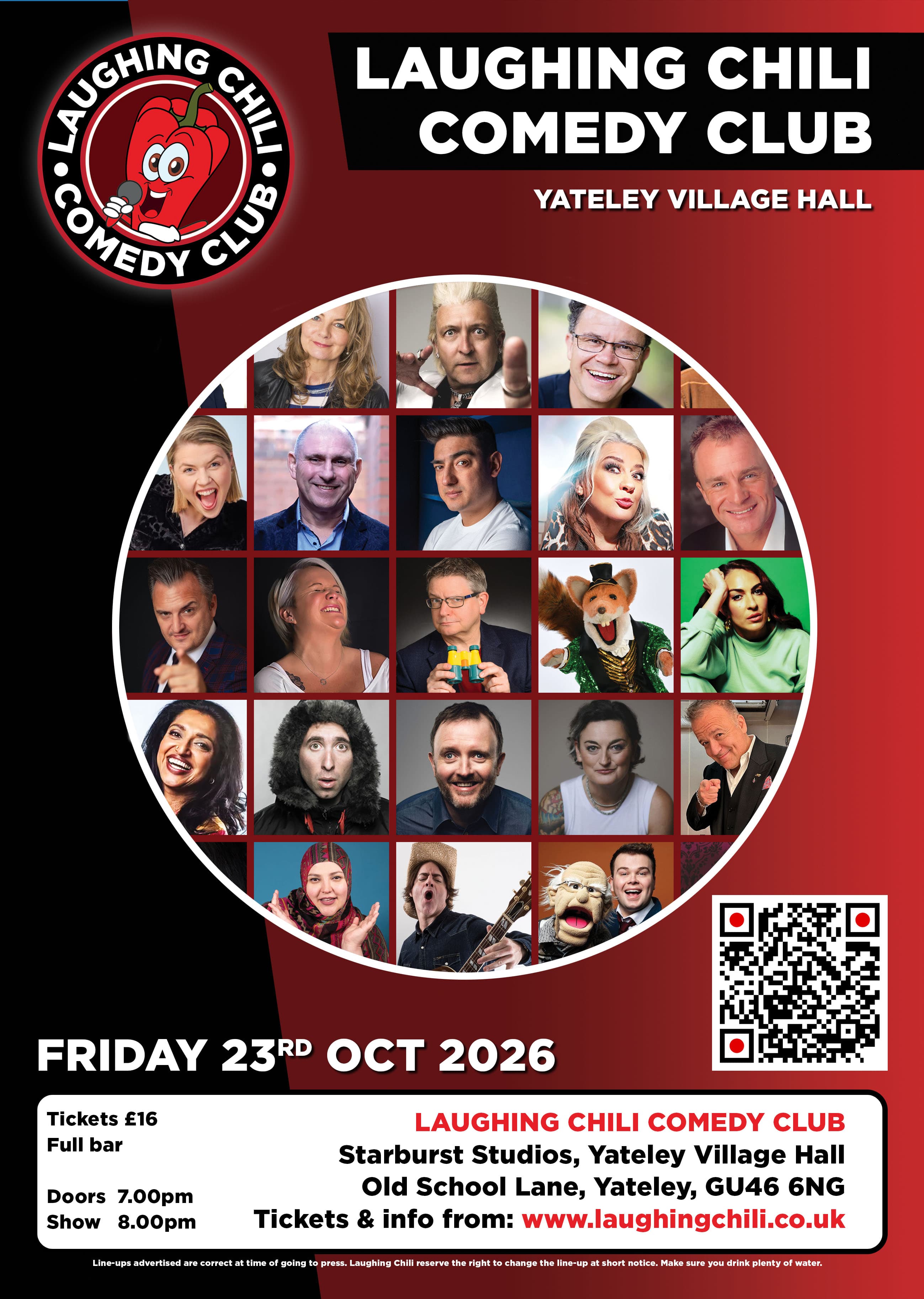 Laughing Chili Comedy Club October 2026 Poster